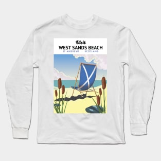 West Sands Beach, St Andrews Scotland beach poster Long Sleeve T-Shirt
